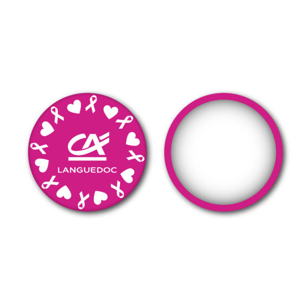 Miroir poche 56 mm - Octobre Rose