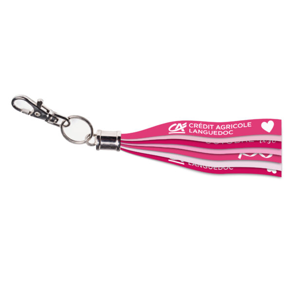 Porte-clés multi-brins - Octobre Rose